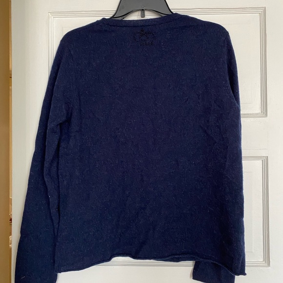 QUEENE AND BELLE 100% CASHMERE NAVY BLUE SWEATER FEMININ Large - Picture 8 of 10